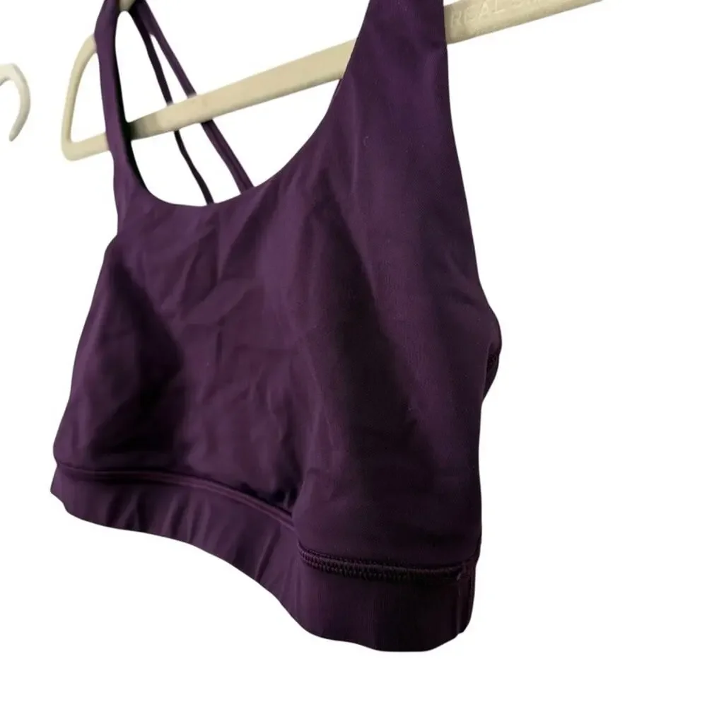 Lululemon Purple Sports Bra Womens Workout Gym Strappy Criss Cross Back Top sz 6